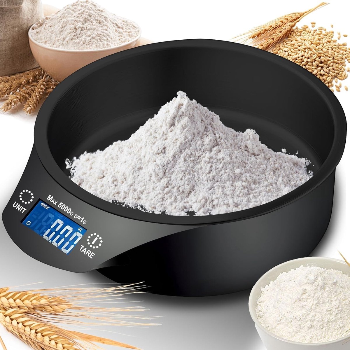 Digitale Keukenweegschaal met Kom - Tot 5 kg - LCD Display - Perfect voor Koken en Bakken