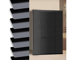 Aluminium Jaloezieën - Raambekleding Metaal - Privacy en Lichtregeling - Flexibele 25mm Lamellen - 130x120 cm - Zwart