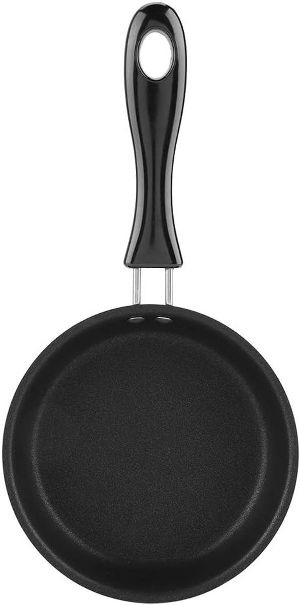 Mini Koekenpan - Anti-aanbak Pan - Ei Bakken - Pure Ijzer Coating - 12 cm Diameter - Zwart