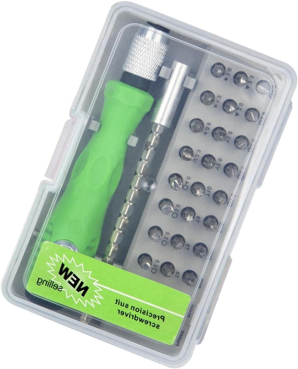 Schroevendraaierset 32-in-1 - Precisie Gereedschap - Apparaten Repareren - Ergonomische Handgreep - Compact Formaat - Zwart