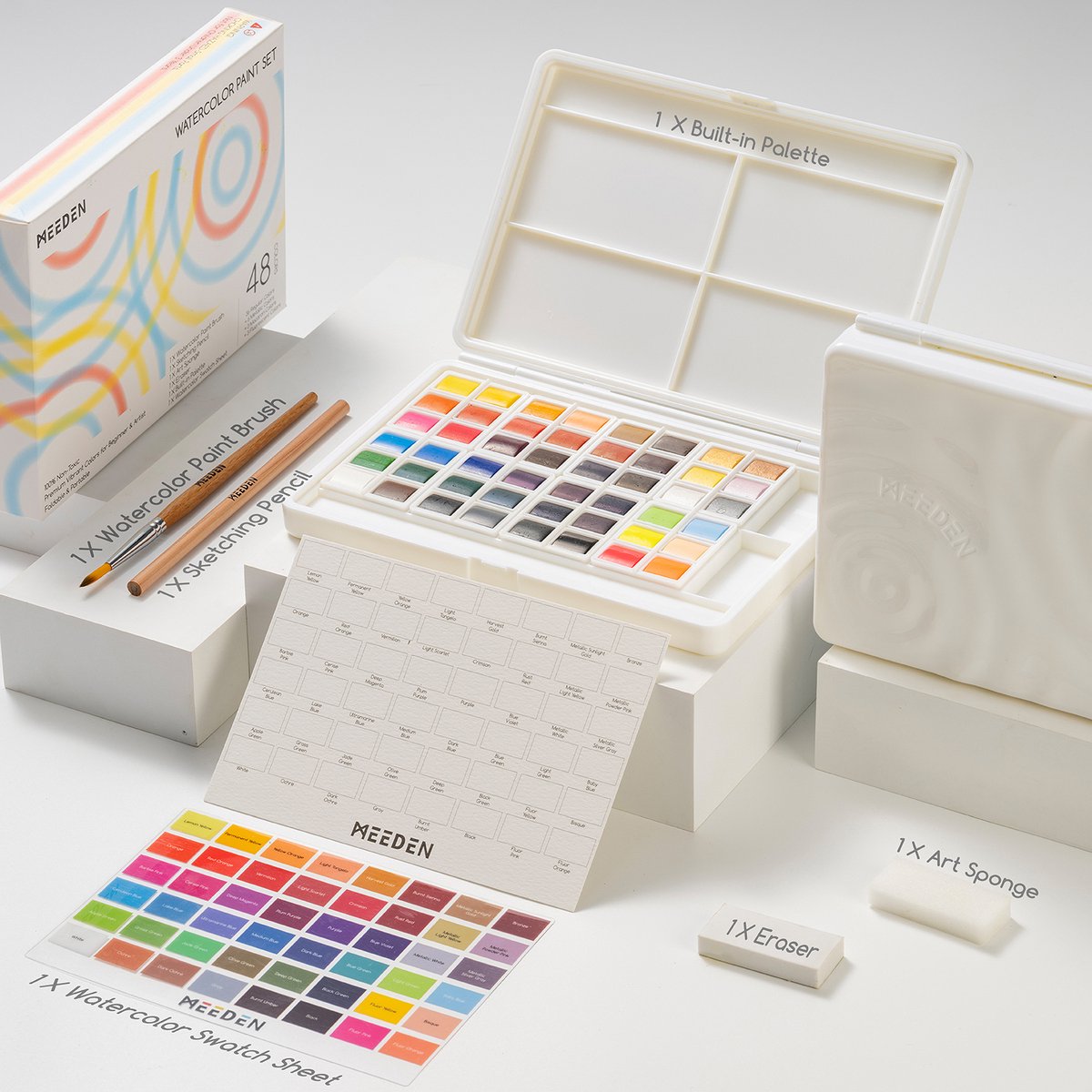 MEEDEN Art 48 kleuren aquarelverfset