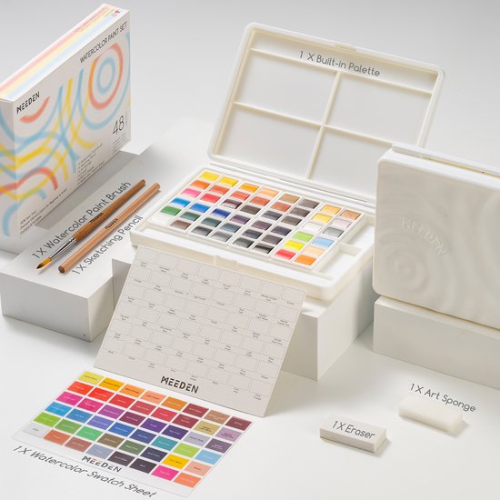 MEEDEN Art 48 kleuren aquarelverfset
