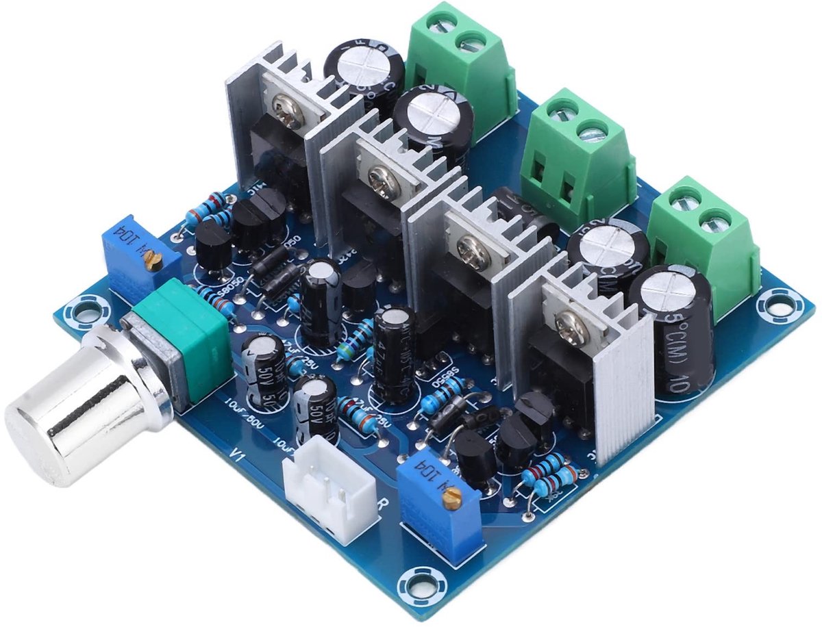 Vlemico - Analoge Circuit Eindversterker - 2 Kanaals Audio Versterker - DC24V 2A - Groen - Vermogensversterker - Actieve luidsprekers - Audio verst...