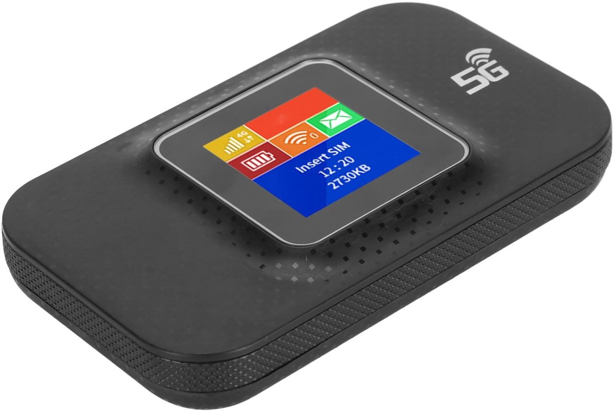 Vlemico - 4G Draagbare WiFi - Lange Batterijduur - Lichtgewicht en Draagbaar - Zwart - Voor Auto's en Zakenreizigers - Ideaal voor Buitenreizigers