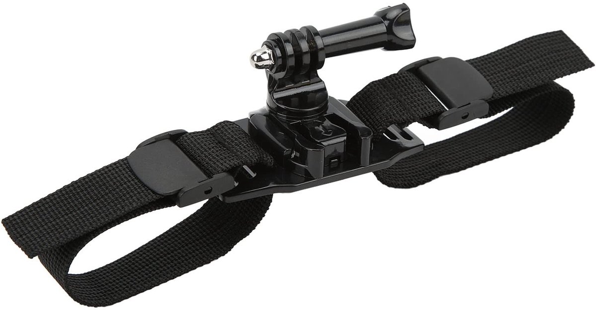 Vlemico - Motorhelm Kinbandhouder - Verstelbare Fietshelmband - Veilig opnamen maken - Camera bevestigen - Stabiliteit en comfort - Geschikt voor 9...
