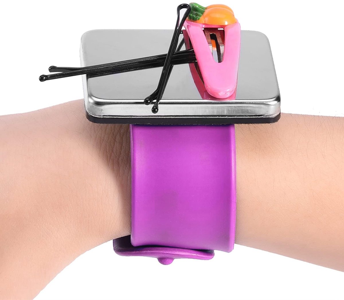 Elzusha - Magnetische Polsband - Haargreephouder - Kappersaccessoire - Paars - Gelhouderarmband - Haarproducten - Geschikt voor kappers - Kleur paars