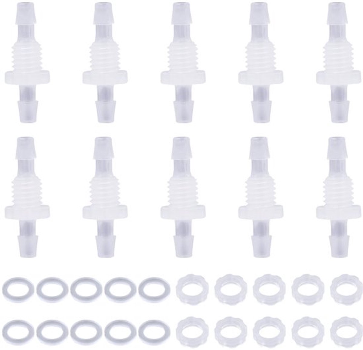 10 Packs 5/32 Inch Thru-Bulk Bulkhead Fittingen - Plastic Slangconnector - Stevig & Duurzaam
