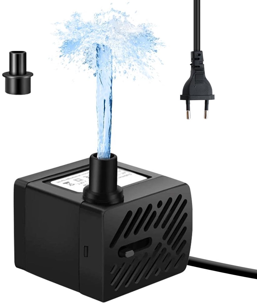 Vlemico - Mini Waterpomp - Ultra stille onderwaterpomp voor aquariums - Geschikt voor fonteinen - Energiezuinig - Perfect voor aquaristiek - Compac...