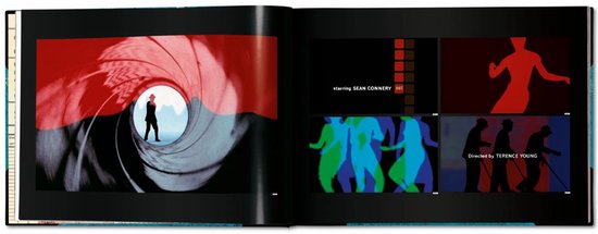 Pagina uit 'The James Bond Archives' met een beeld van een loop van een pistool en filmstrips van 'Dr. No'.