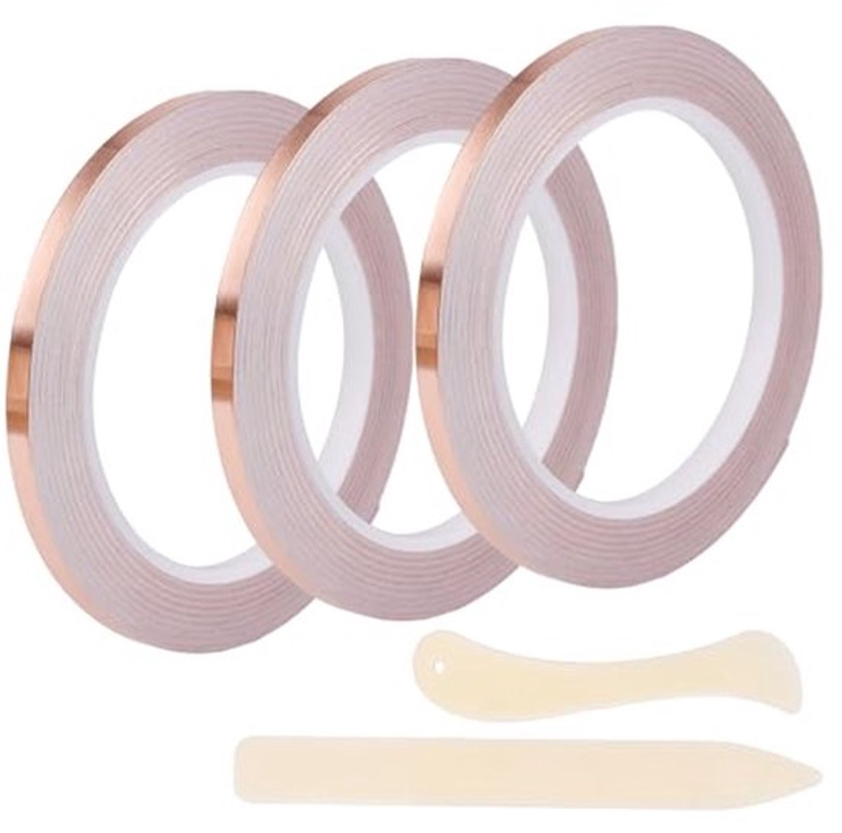 Koperfolie Tape Kit - 60m - 3 Rollen Zelfklevend - Inclusief 2 Gereedschappen