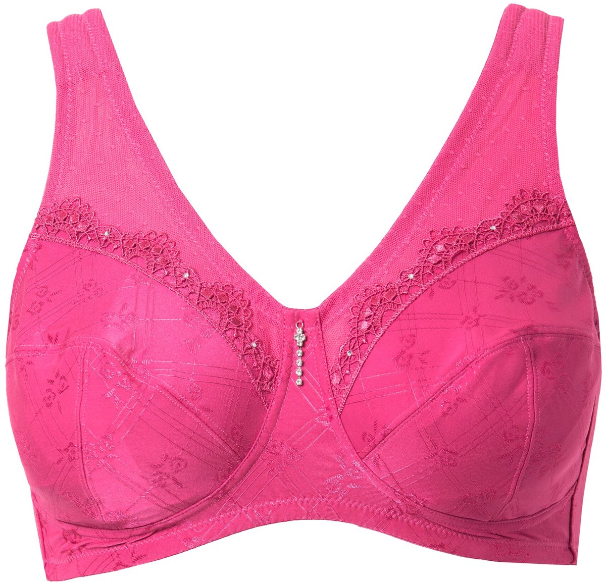 Ulla Popken Dames - Ontlastingsbeha zonder beugel kant - Mat roze