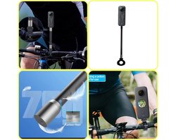Fiets Mount Voor Insta360 - Motor - Carbon Fiber Extension - Motor Mount for Insta360 - Bike Mount - Motorcycle - Motorfiets Mount Insta360 One X5 X4 X3 X2 X R GO Ace Fiets Bundle - Insta360 Accessoires - Aluminium - Carbon