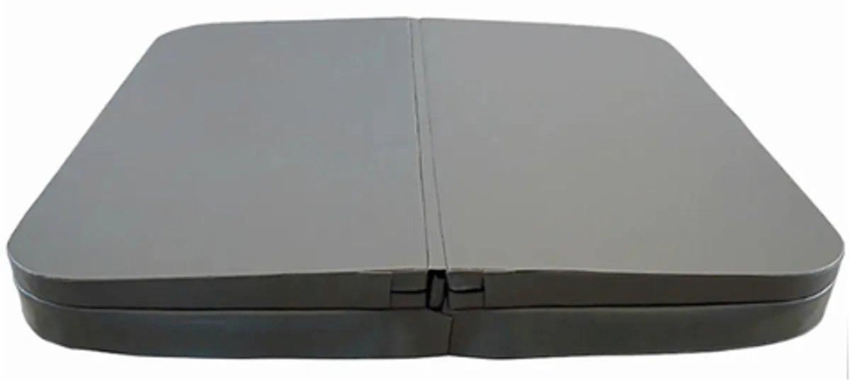 W’eau Luxe Spa Cover - 200 x 200 cm - Radius 18 cm - Universeel - Bespaar op Energiekosten - UV-Bestendig Skai Leer - Inclusief Bevestigingsclips - Grijs