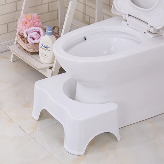 QUVIO Toiletkrukje volwassenen - Wit - WC krukje met antislip - Ergonomisch toilet opstapje — afbeelding 2