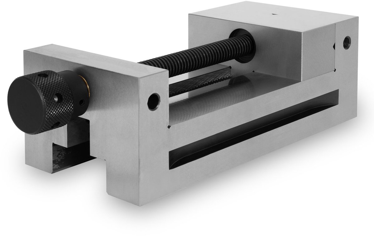 EBERTH precisie bankschroef met spindel, bekbreedte 150 mm, maximale klemkracht 175 mm, bekhoogte 50 mm, gemaakt van robuust staal, professioneel, voor diverse taken, werkplaatsbankschroef