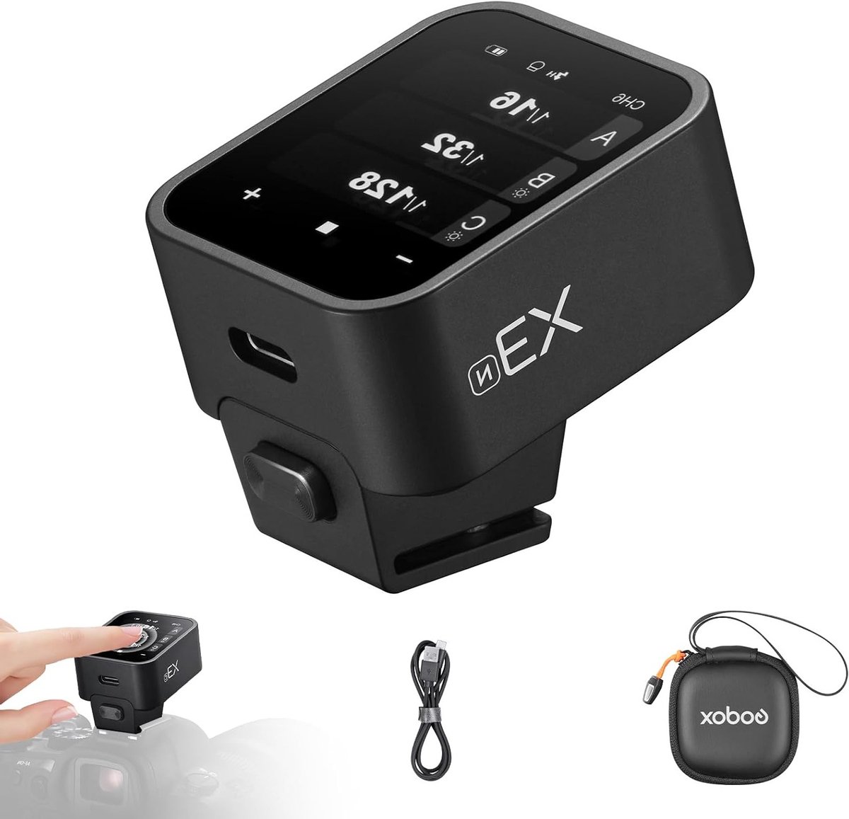 Draadloze Flitser met OLED Touchscreen voor Nikon Camera, 2.4GHz, HSS TTL, Oplaadbare Batterij en Tcm Functie