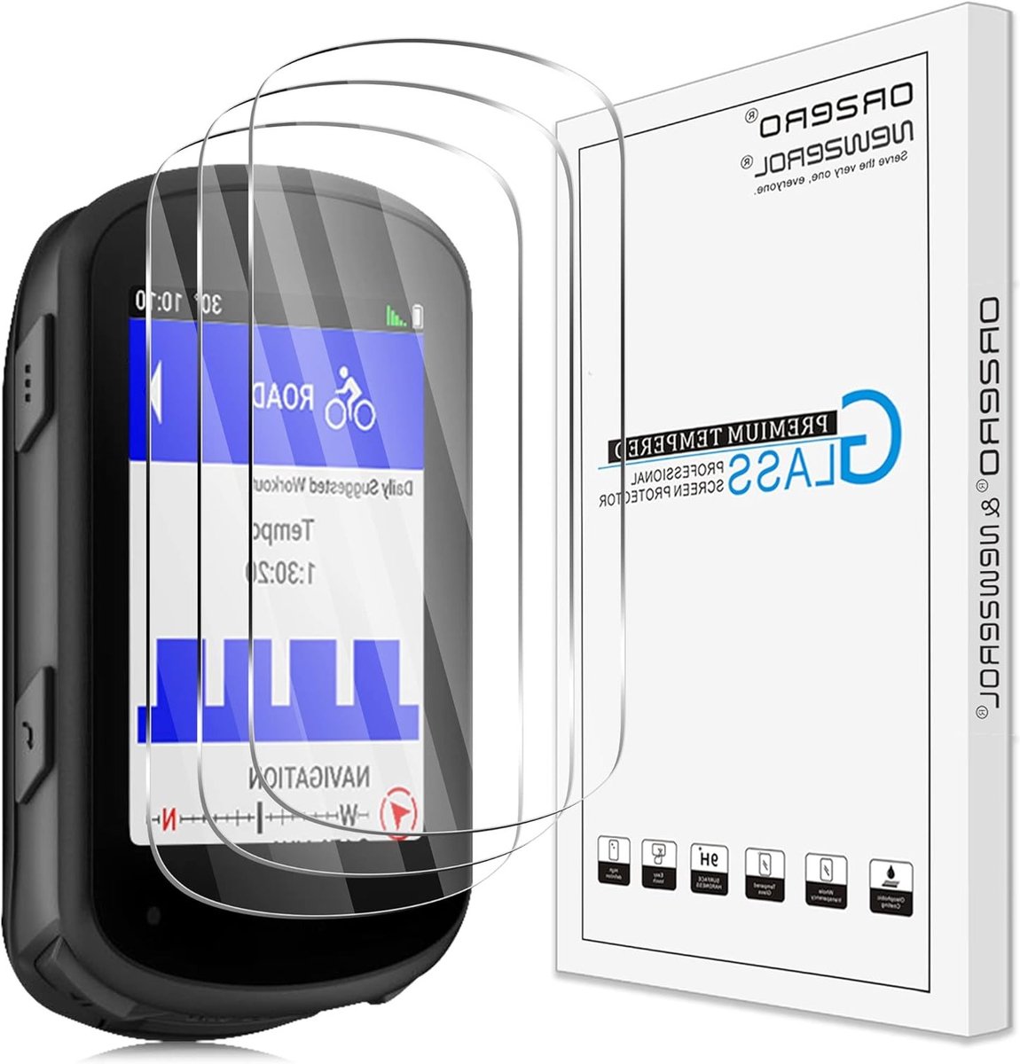 3 Stuks Beschermende Case Geschikt voor Garmin Edge 540/840, 2.5D Gebogen Randen, Anti-Kras en Hoge Hardheid Tempered Glass Screen Protector