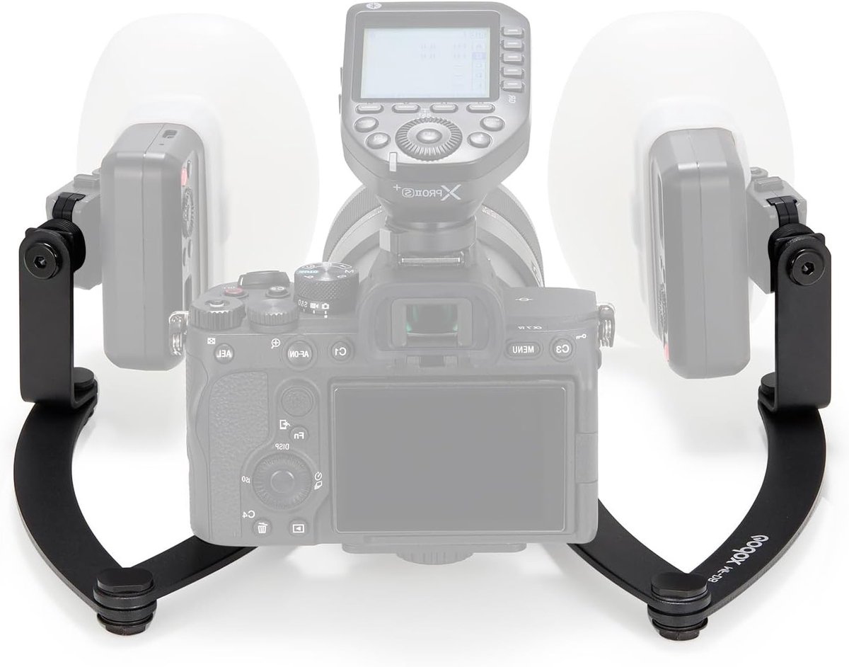 Professionele Flitshouder met 360° Rotatie en Meerdere Hoekinstellingen voor Tandheelkundige en Portret Macro Fotografie met 1/4 Inch Schroefdraad voor DSLR Camera's