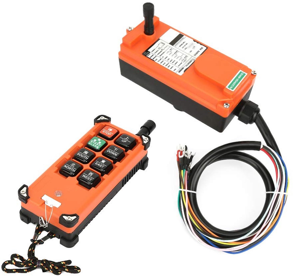 Jhubersproducts - Draadloze Afstandsbediening voor Kraan - 8 Bedieningsknoppen - Veiligheidsbescherming - 220V - Industriële Radiografische Controle -