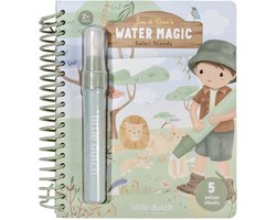 Little Dutch Waterkleurboek - Safari Jim - Herbruikbaar - Kleuren met water - Met hervulbare waterpen - Water magic - Knutselen - Speelgoed kinderen - Voor meisjes en jongens - Vanaf 2 jaar