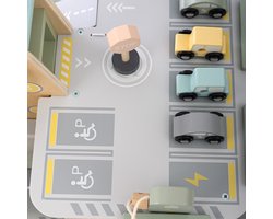 Mamabrum Houten Parkeergarage XXL voor Kinderen – 3 Verdiepingen met Lift, Wasstraat, Tankstation en Helikopter | Houten Garage Speelset | MAM271 GARAGE
