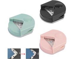3 Stuks Pons - Papier pons - Ponsen - Hoekpons - Figuurpons - Radiussnijder - Ponstang - Ponsen voor papier - Hoeksnijder - Corner punch - Corner Rounder - Corner Chomper - Voor fotohoeken, papier, karton, scrapbooking, handwerk, doe-het-zelf