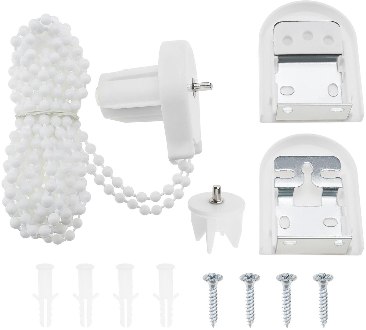 Dailygoods - 25mm Rolgordijn Reparatieset - Handige Klem en Koppeling - Wit - Voor 25mm Roller - Ideaal voor Binnengebruik - Eenvoudige Installatie