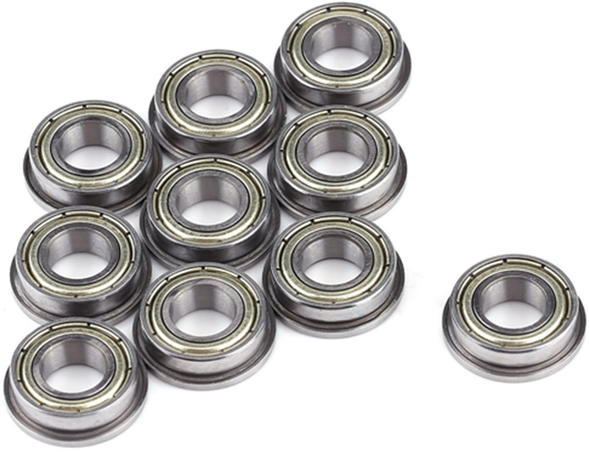 Dailygoods - Flenslagers - 10-Pcs - Hoogwaardige Chrome Staal - 8x16x5mm - Lagers - Precisie - Geschikt voor Diverse Toepassingen