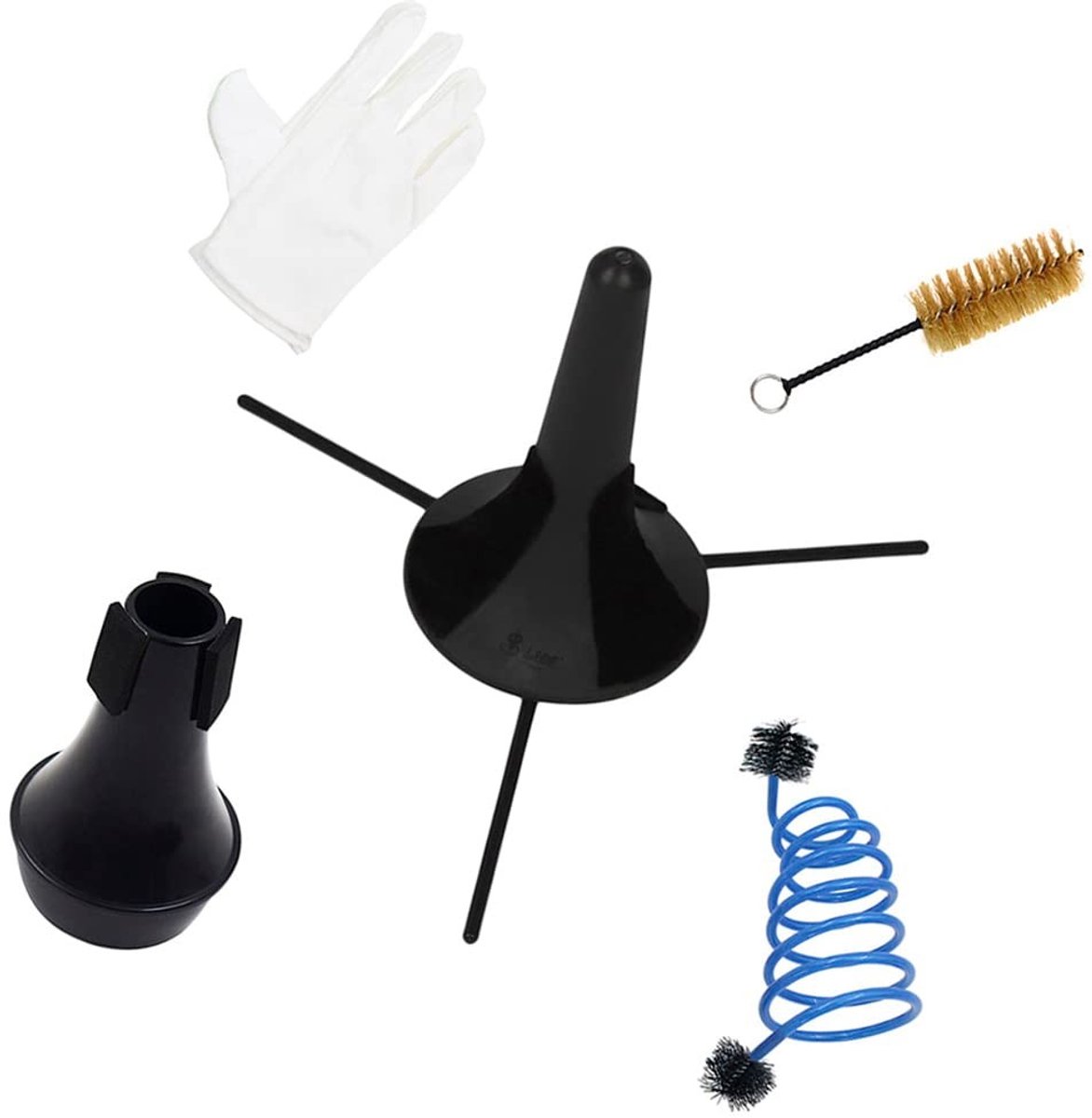 Dailygoods - Trompetreinigingsset - 5-delige Accessoires - Compleet voor Trompettisten - Inclusief Stand en Borstels - Voor Onderhoud en Oefening
