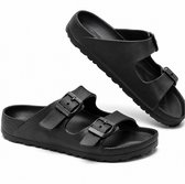 Somstyle Slippers - Maat 37/38 - Sandalen Dames & Heren - Badslippers met Gesp - Zwart