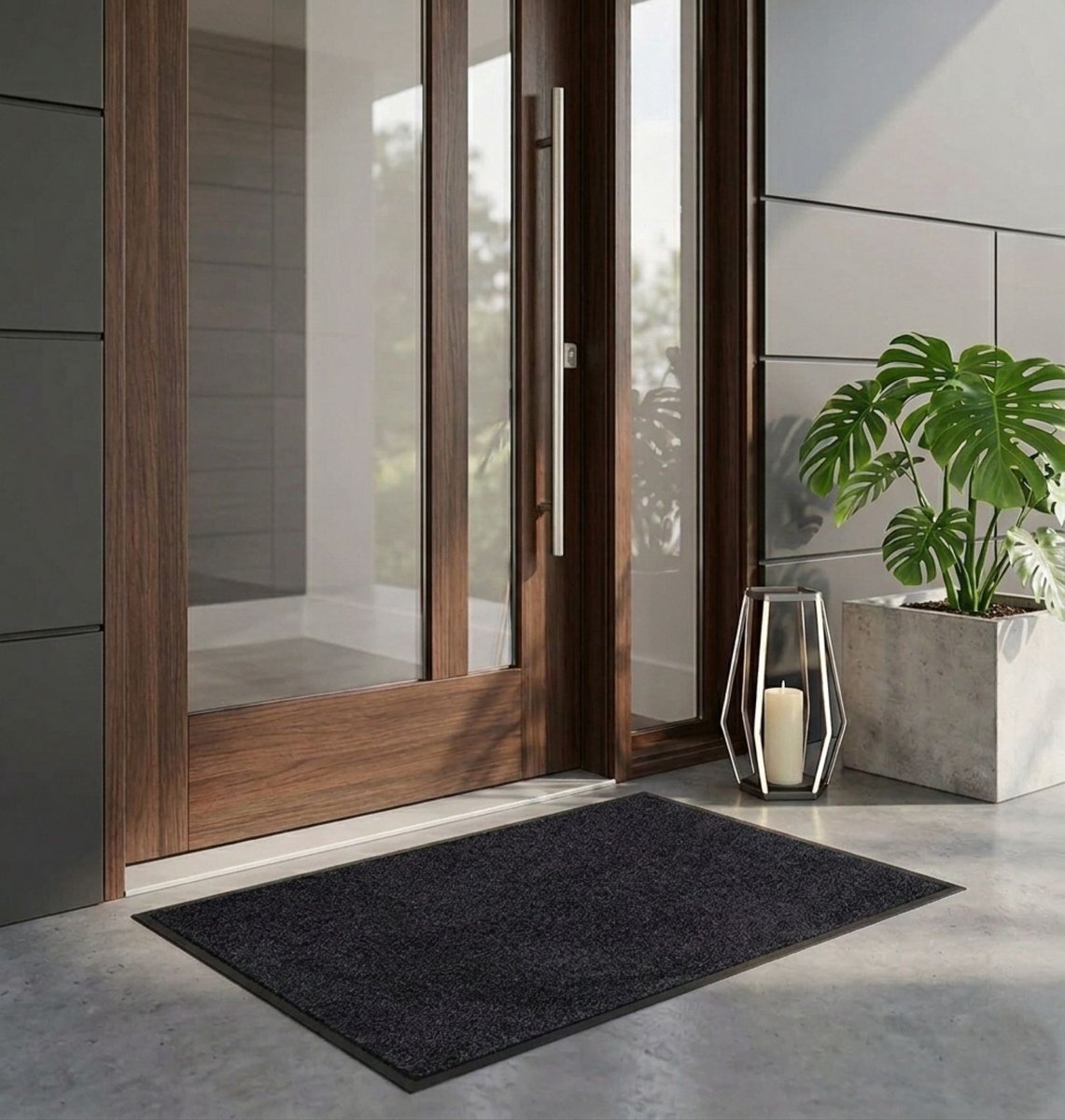 Floordirekt Vuilvangmat Use&Wash - Antislip Deurmat - Veelzijdig Inzetbaar - Zwart - 200 x 200 cm - Onderhoudsvriendelijk, Slijtvast & Ideaal voor Hal, Entree en Woonruimte