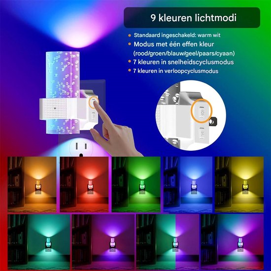 carmdering - Stekkerlamp - Bewegingssensor Lamp Binnen - Nachtlampje Stopcontact -LED lampje met bewegingssensor - Draadloos Nachtlampje dimbaar - Bedlamp/Nachtlamp - Kinder lampje - Nachtsensor - Woonkamer/Slaapkamer - Stijlvolle lamp- 2 stuks van Carmdering — afbeelding 4