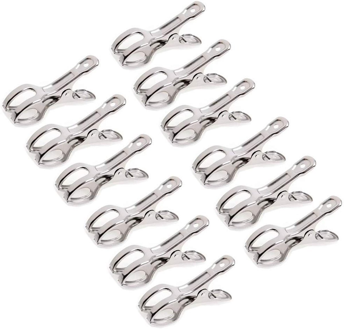 Dailygoods - Beach Handdoekclips - Winddichte Klemmen - Perfect voor Ligstoelen - 12 Pack - Roestvrij Staal - Ideaal voor Strandgebruik - 8,5 cm
