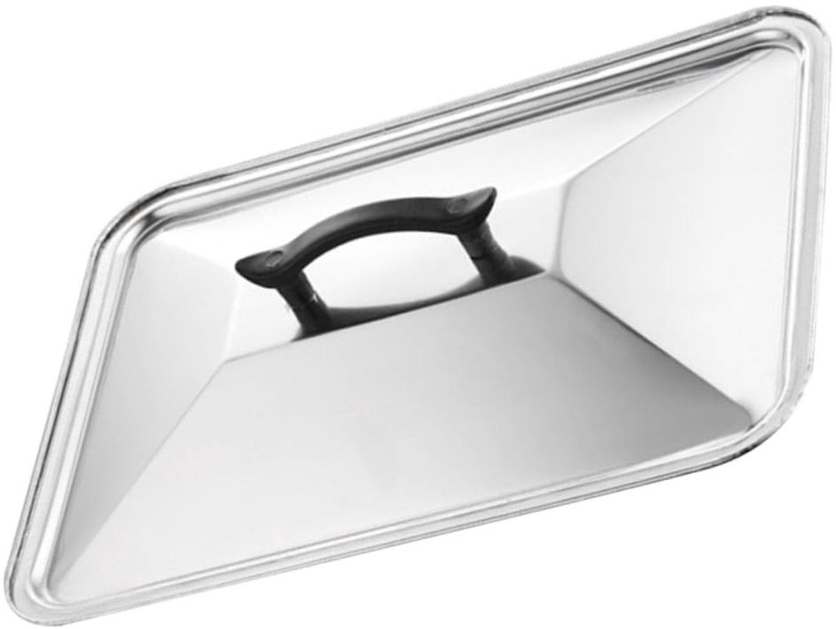Dailygoods - Kookgerei van glas - Ovenschaal en pan - Roestvrijstalen deksel - Zilver - Anti-olie spatdeksel - Geschikt voor magnetron en vaatwasser -