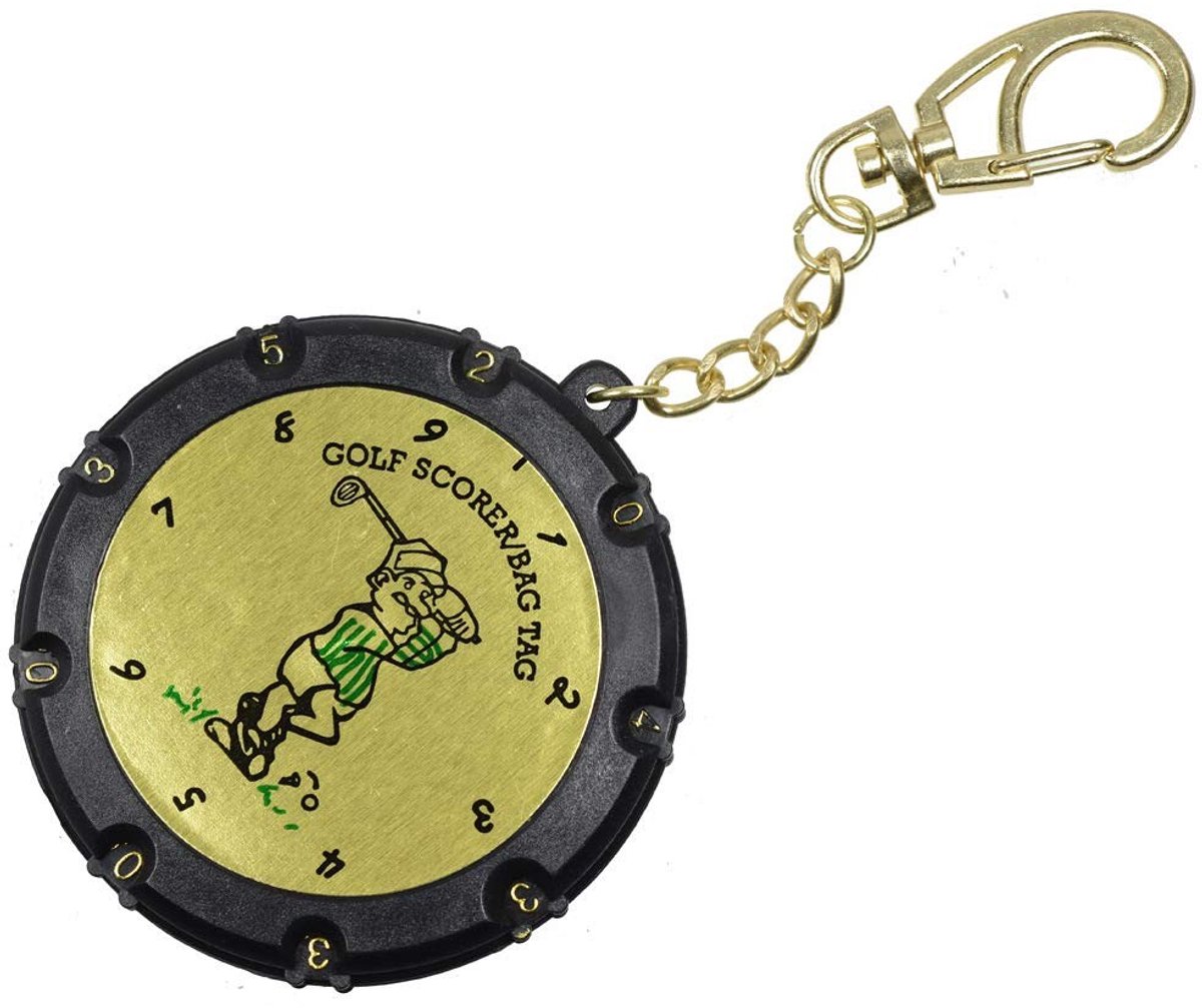 Dailygoods - Golf Score Stroke Counter - Golfaccessoires - Handig met Clip Keychain - Goud - Voor 18 Holes en 9 Shots - Ideaal voor Golfliefhebbers -