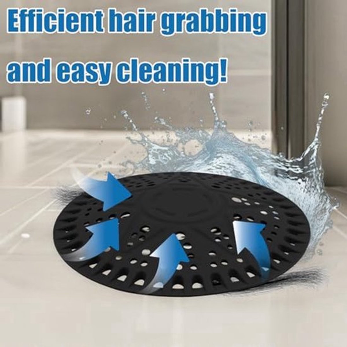 2x Afvoer Haar Vangers - Silicone Antiklevend Voor Douches, Badkuipen en Wastafels (Zwart)
