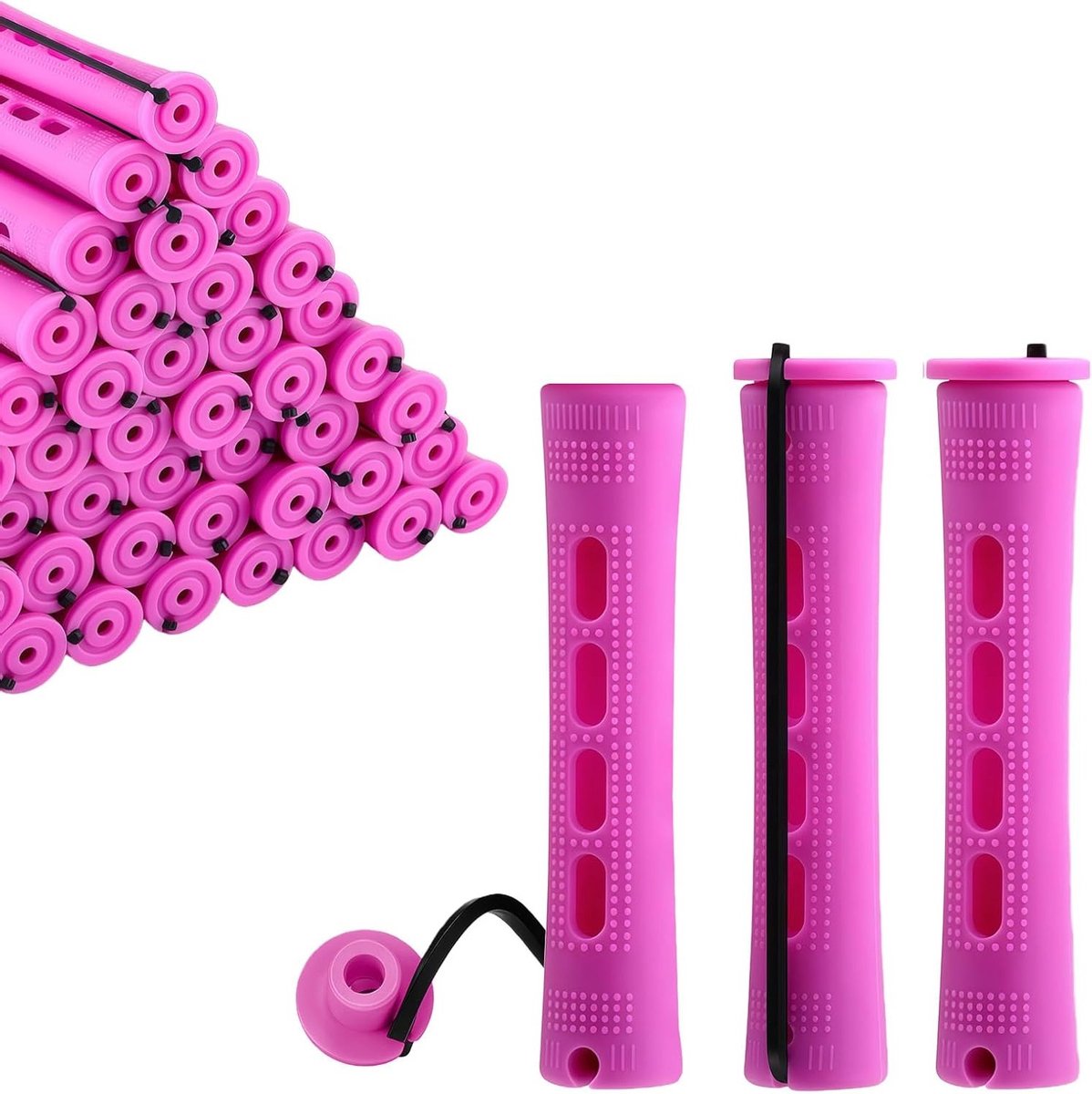 Permanent krultang set met 30 stuks, hittevrije krultang voor dun, gekleurd of beschadigd haar, ideaal voor reizen en vakanties
