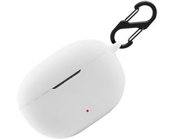 Silicone hoesje voor Studio Buds+ Hoes, Schokbestendig Beschermhoes en Huid Beschermhoes voor Studio Buds Plus met Sleutelhanger (Wit)