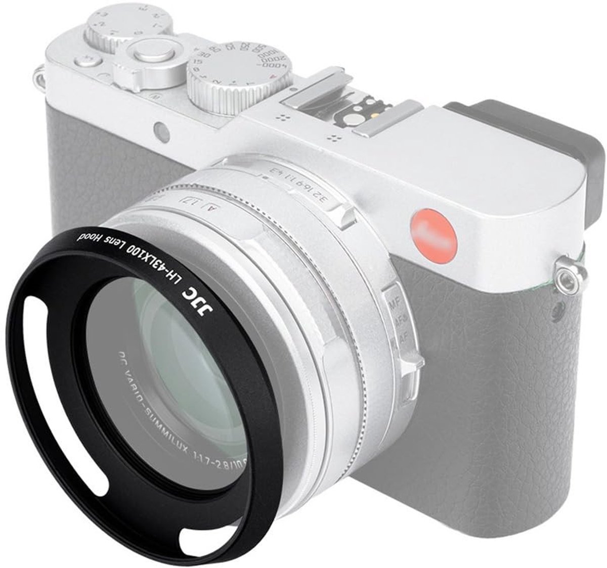 By shayne - Metalen Circulaire E43 Lenskap - Geschikt voor D-Lux 8 - Voorkomt Strooilicht - Zwart - Bescherming voor Lens - Ideaal voor Fotografie