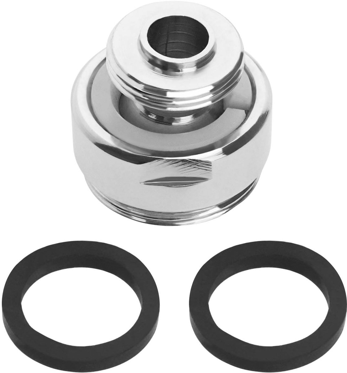 Vlemico - Roterende Kraan Connector - 360 Graden Verstelbaar - Puur Koper - Mannelijke naar Buitendraad 22mm - Geschikt voor Keukenkraan - Zilver