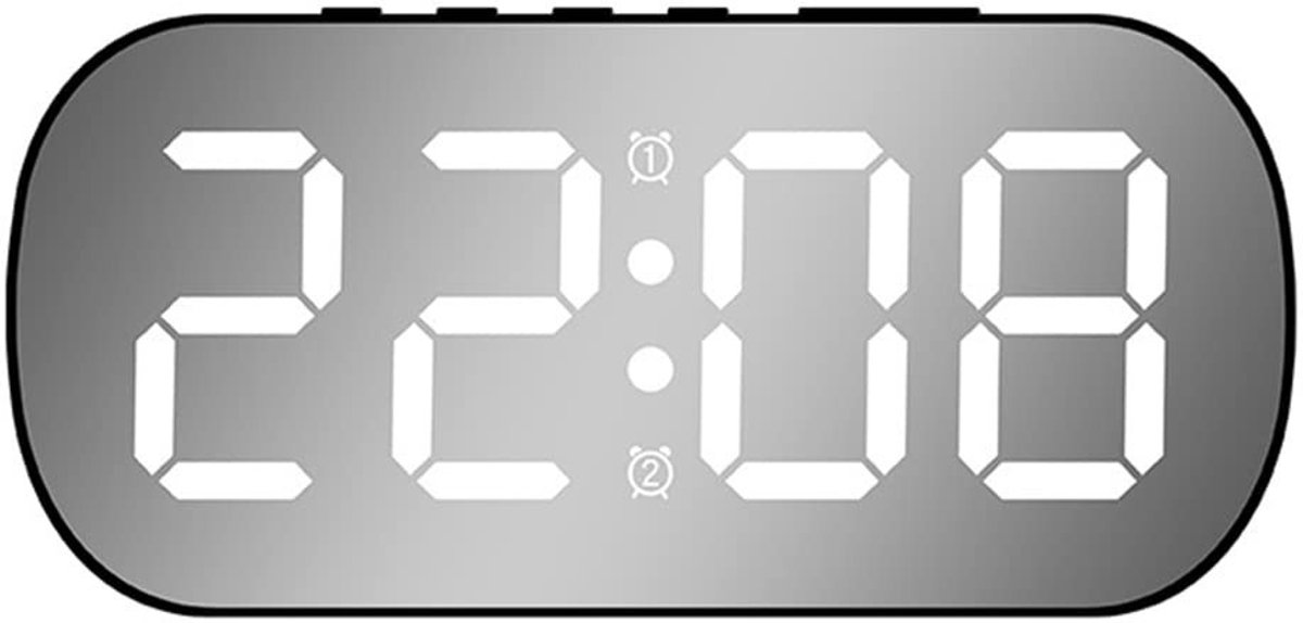 Zeynomax - Digitale Wandklok - Aanpasbare Helderheid - Groot Display - Wit - Temperatuurweergave - Geschikt voor Binnen - Keuken