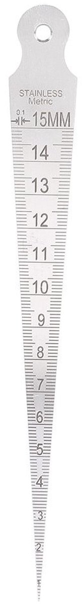 Vlemico - Lasser Inspectie Taper Gauge - Roestvrij Staal Liniaal - 1-15 mm Meet Tool - Metrisch en Imperiaal - Inclusief Wedge Voeler - Voor Precis...