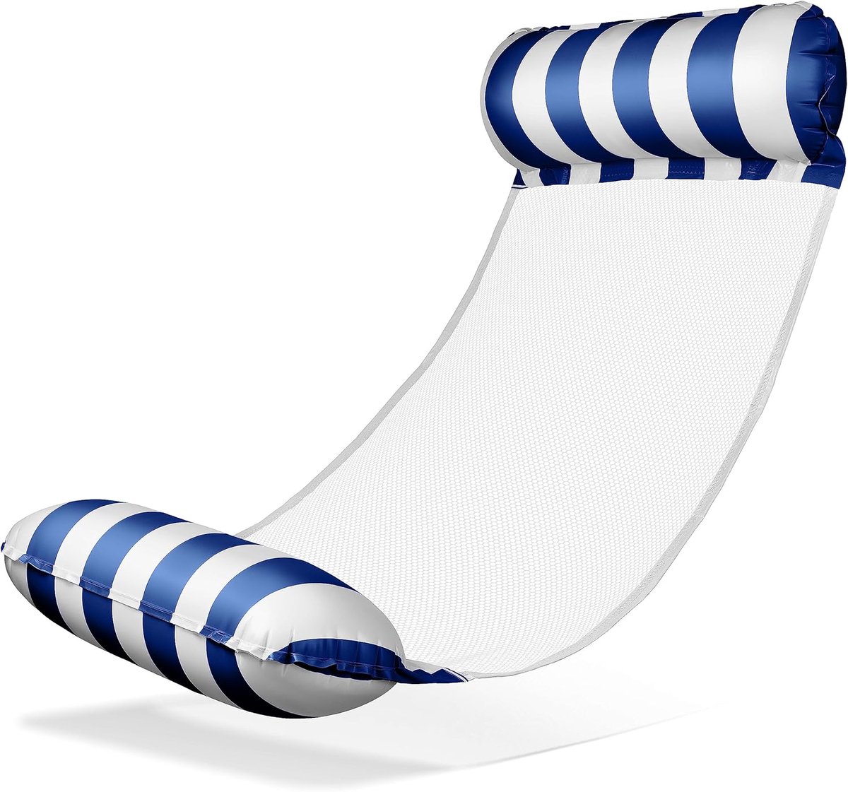 Waterhangmat - 1 stucks - waterhangmat volwassenen - luchtbed zwembad volwassenen - opblaasbaar zwembad - Waterspeelgoed - Bluaw en wit - van Imperatoris