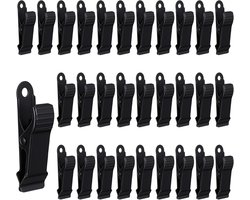 Clips - 30 Stuks - Mini-metalen klemmen - Hangende krokodillenklemmen - Geschikt voor kleding, foto's, gordijnen, badkamer - 4×1.3cm - Zwart
