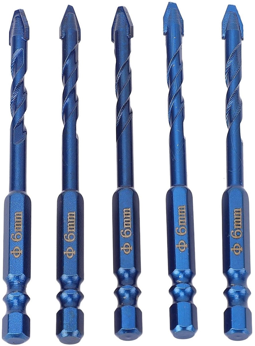 Zeynomax - Excentrische Boor - 5-delige Set - Hoge Hardheid - 6 mm - Professionele Steenboorset - Geschikt voor Beton en Cementhout