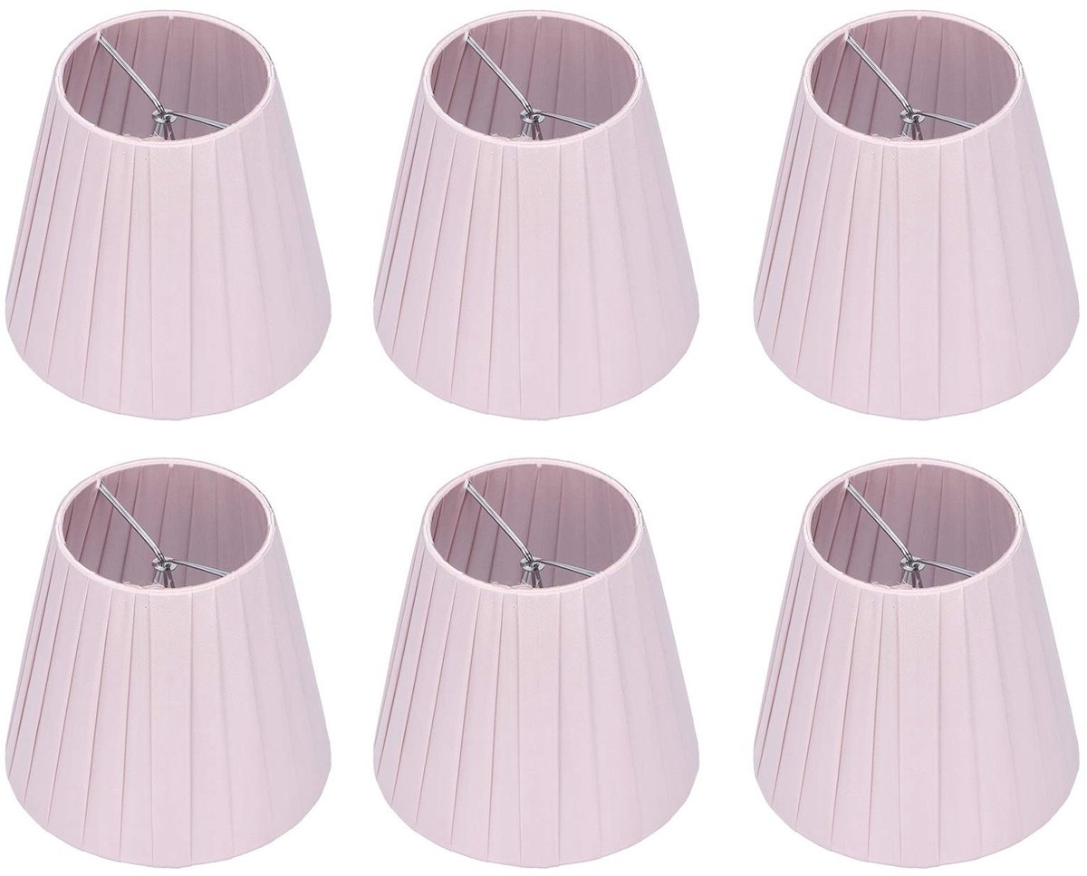 Elzusha - Roze kroonluchter - Lampenkappen set van 6 - Moderne decoratie - Roze - Stoffen lampenkappen - Geschikt voor tafellampen - Wandlampen