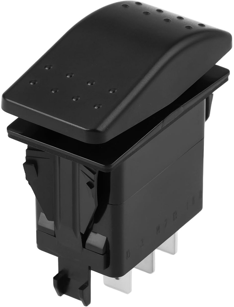 Dailygoods - Tuimelschakelaar - 3 Speed - 6 Pin - 12V/20A - Voor Automotive en Industrie - Betrouwbare schakelaar - Kleur: zwart