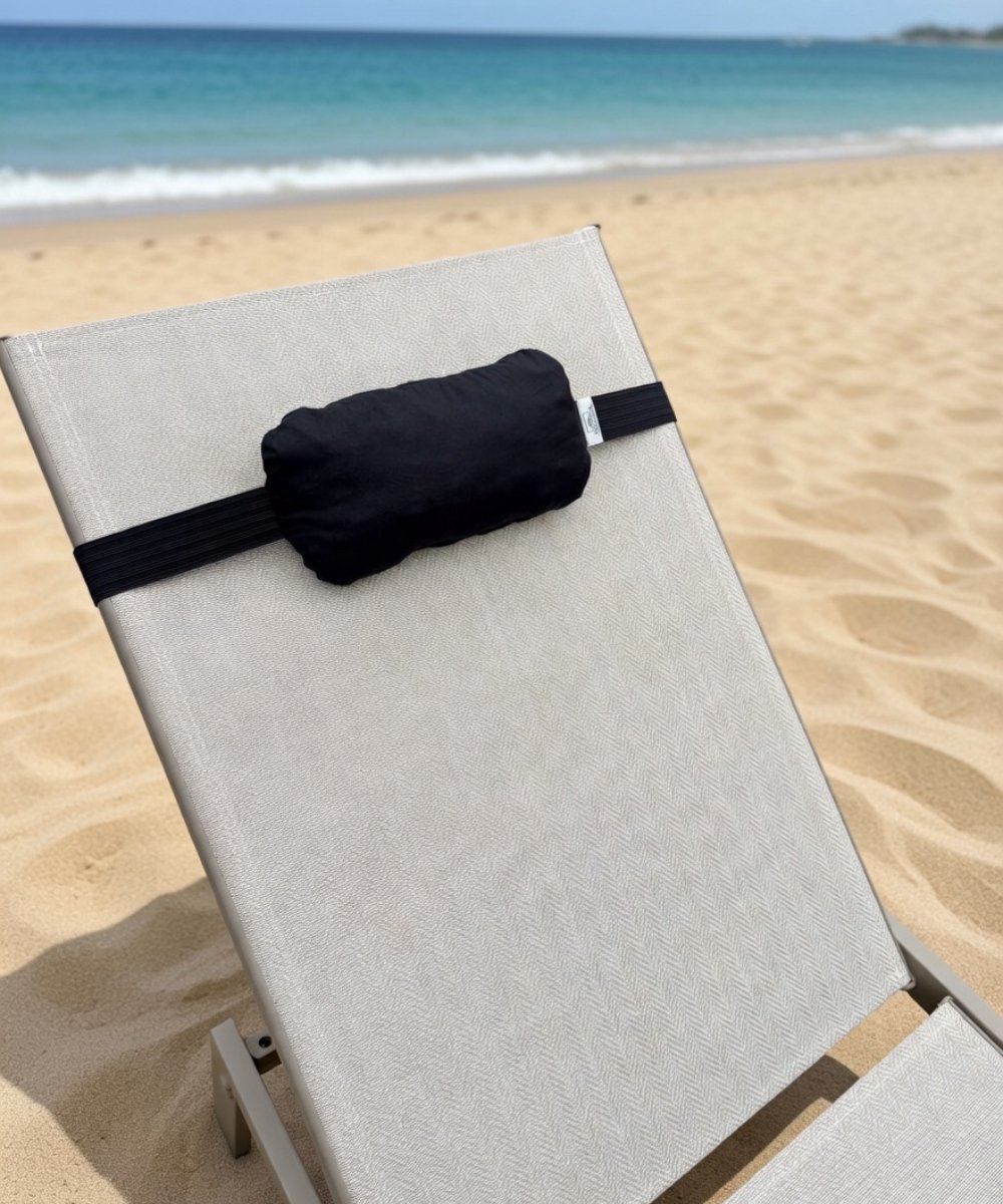 Beachcloud Amalfi Handdoekelastiek met Katoenen Kussen – Voor Strandbed & Ligbed – zwart Handdoekelastiek