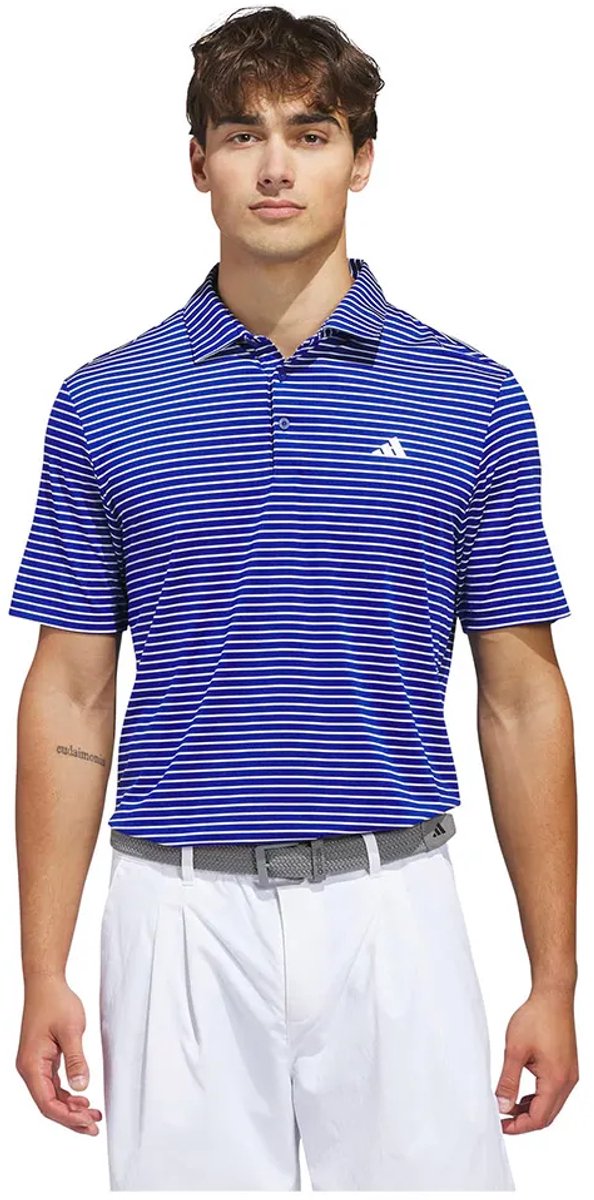Adidas Performance Two Colour Stripe Korte Mouw Poloshirt S Man Wit