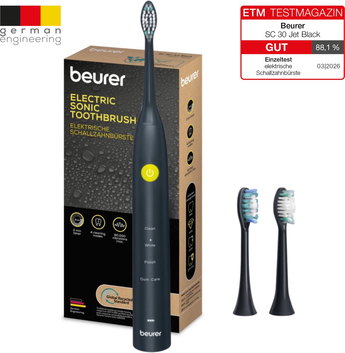 Beurer SC 30 Elektrische Sonische Tandenborstel met 4 - Beurer - €40,52